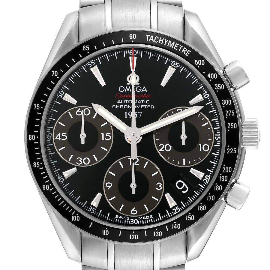 Omega Speedmaster Date Black Dial Limited Edition Steel Watch 323.30.40.40.01.001 Box Card