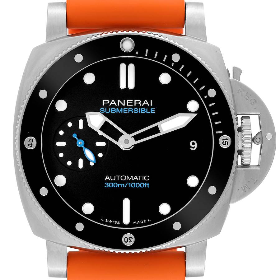 Panerai Luminor Submersible 42mm Steel Mens Watch PAM00683 Box Card SwissWatchExpo