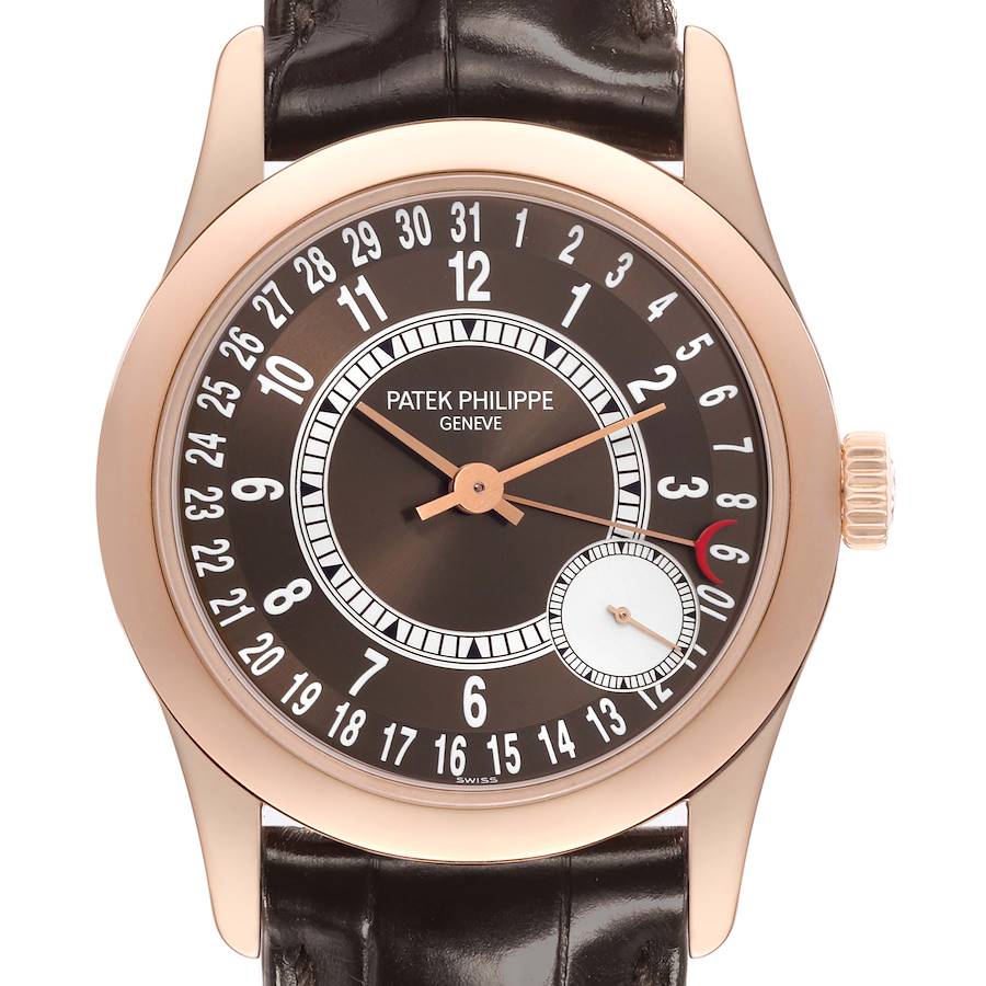 Patek Philippe Calatrava Rose Gold Brown Dial Mens Watch 6000R SwissWatchExpo