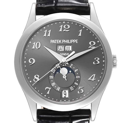 Photo of Patek Philippe Complications Annual Calendar White Gold Watch 5396 Box Papers