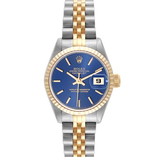 Photo of Rolex Datejust Blue Dial Steel Yellow Gold Ladies Watch 69173