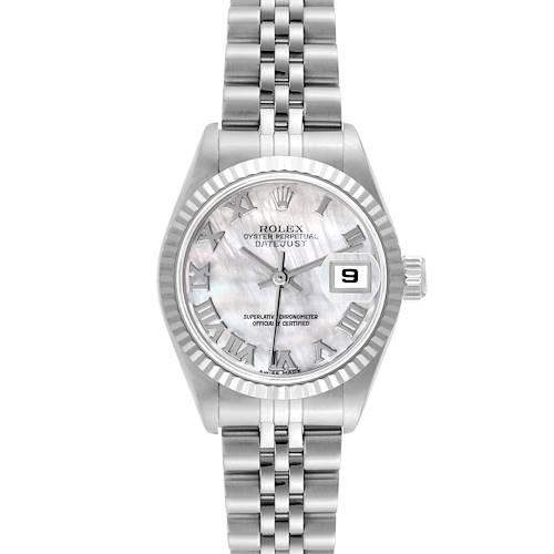 Photo of Rolex Datejust Steel White Gold Mother of Pearl Roman Dial Ladies Watch 79174