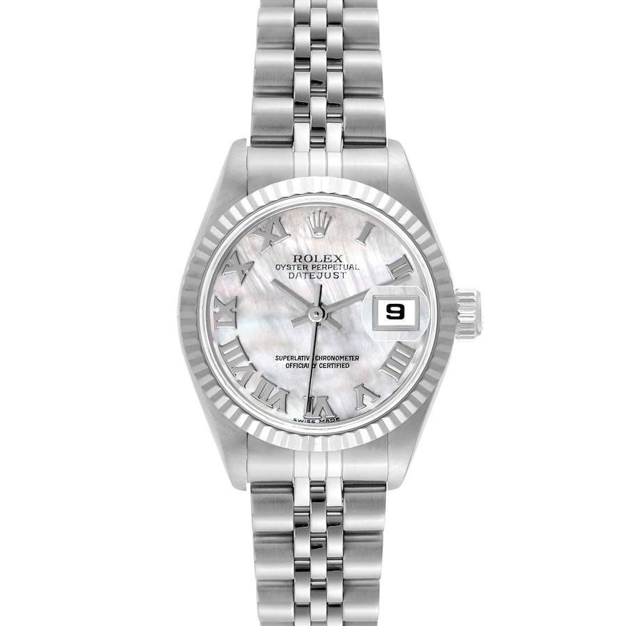 Rolex Datejust Steel White Gold Mother of Pearl Roman Dial Ladies Watch 79174 SwissWatchExpo