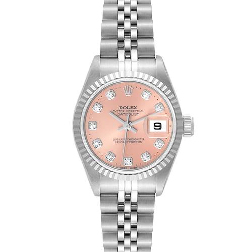 Photo of Rolex Datejust Steel White Gold Salmon Diamond Dial Ladies Watch 69174