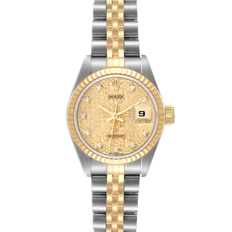 Rolex Datejust Steel Yellow Gold Diamond Anniversary Dial Ladies Watch 69173 SwissWatchExpo