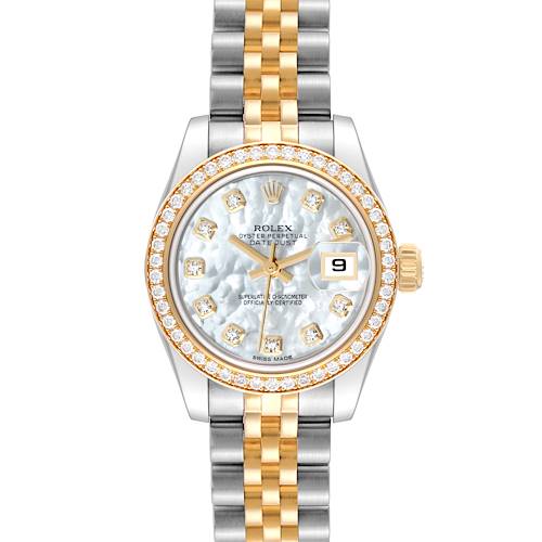 Photo of Rolex Datejust Steel Yellow Gold Mother of Pearl Diamond Ladies Watch 179383