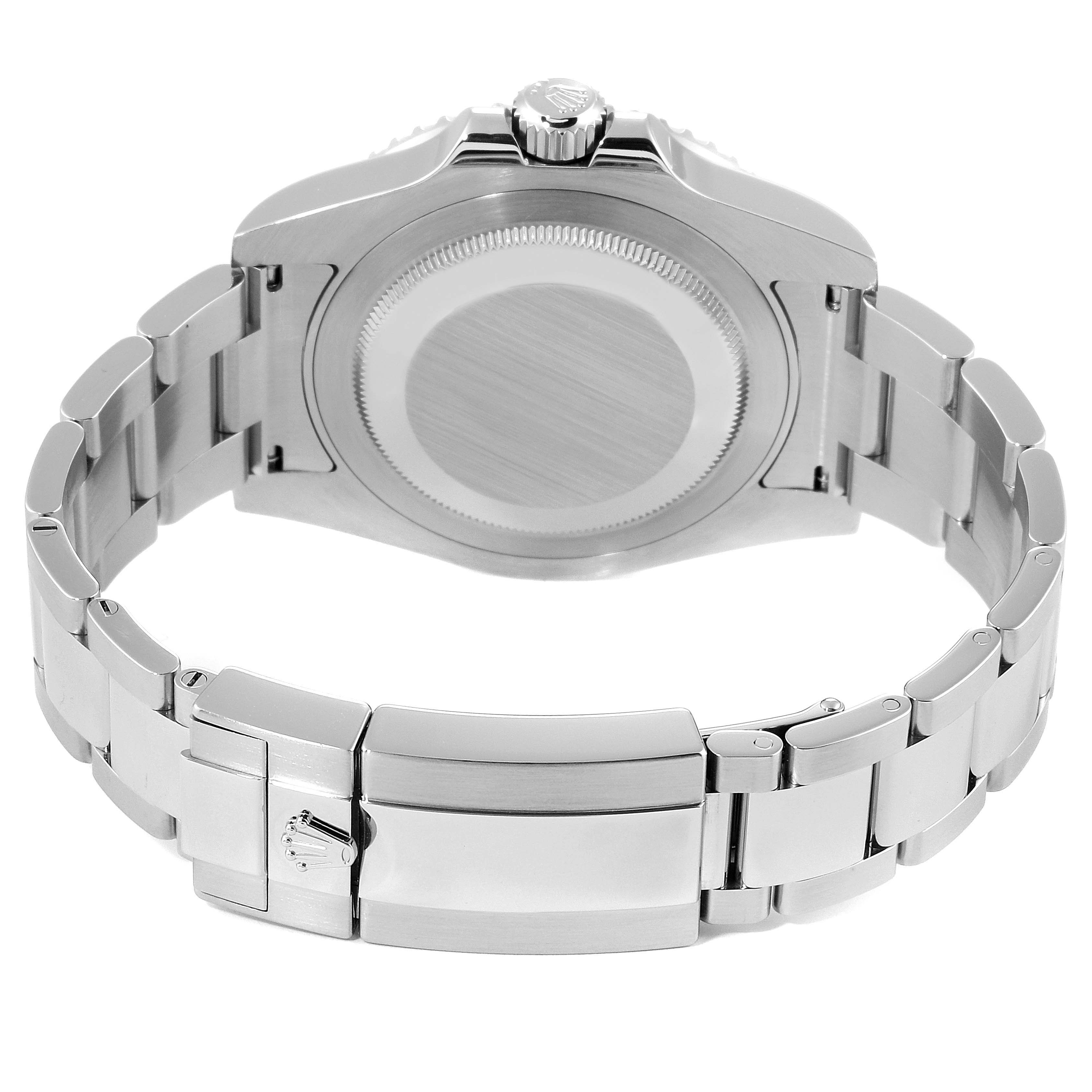 This image shows the back view of the Rolex GMT-Master 116710 Men's Stainless Steel Black Dial 116710 Men's Stainless Steel Black Dial watch, focusing on its case, bracelet, and clasp.