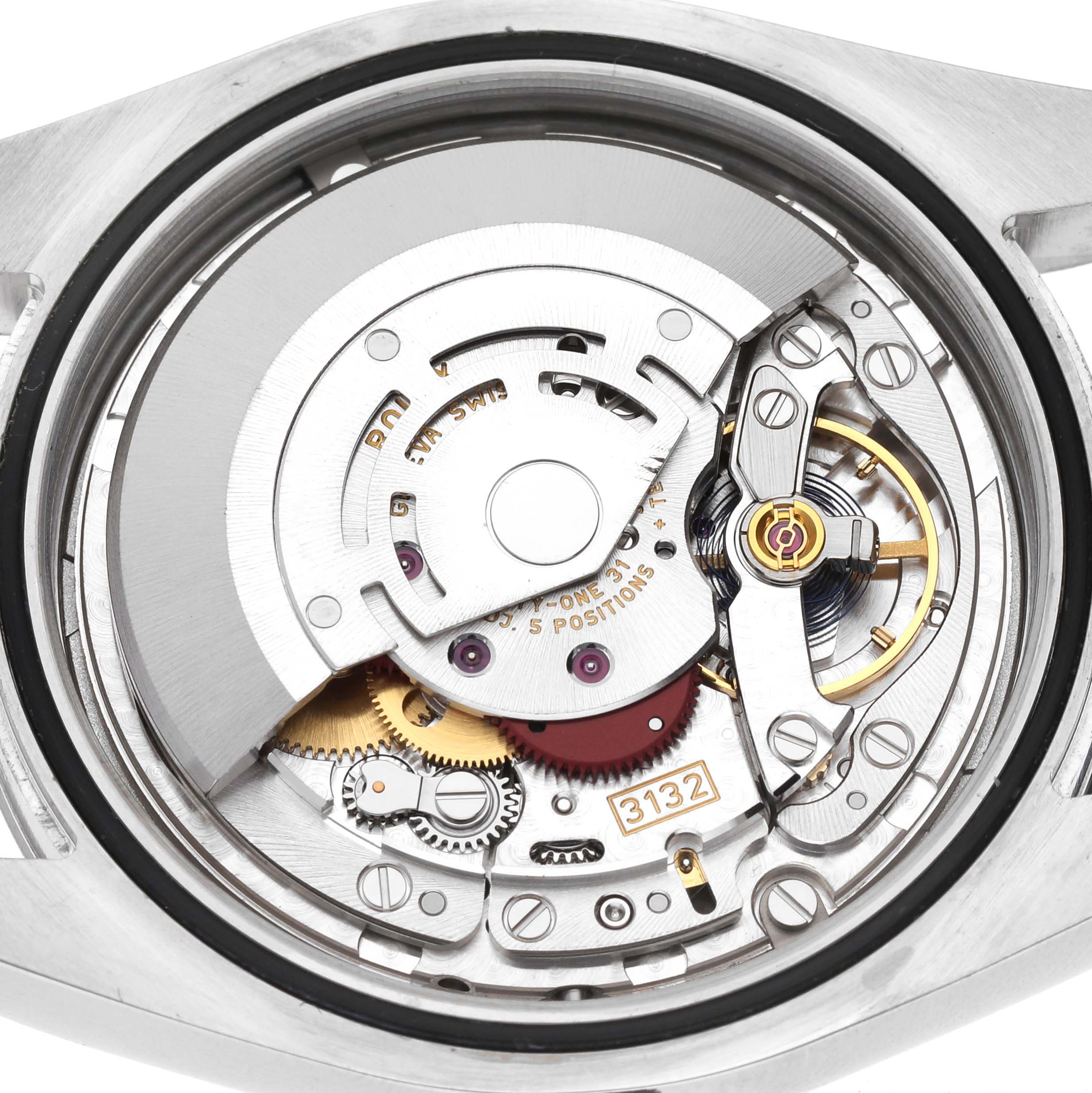 This image shows the internal movement mechanism of a Rolex Oyster Perpetual 114300 Men's Stainless Steel Black Dial 114300 Men's Stainless Steel Black Dial model from a top-down angle.