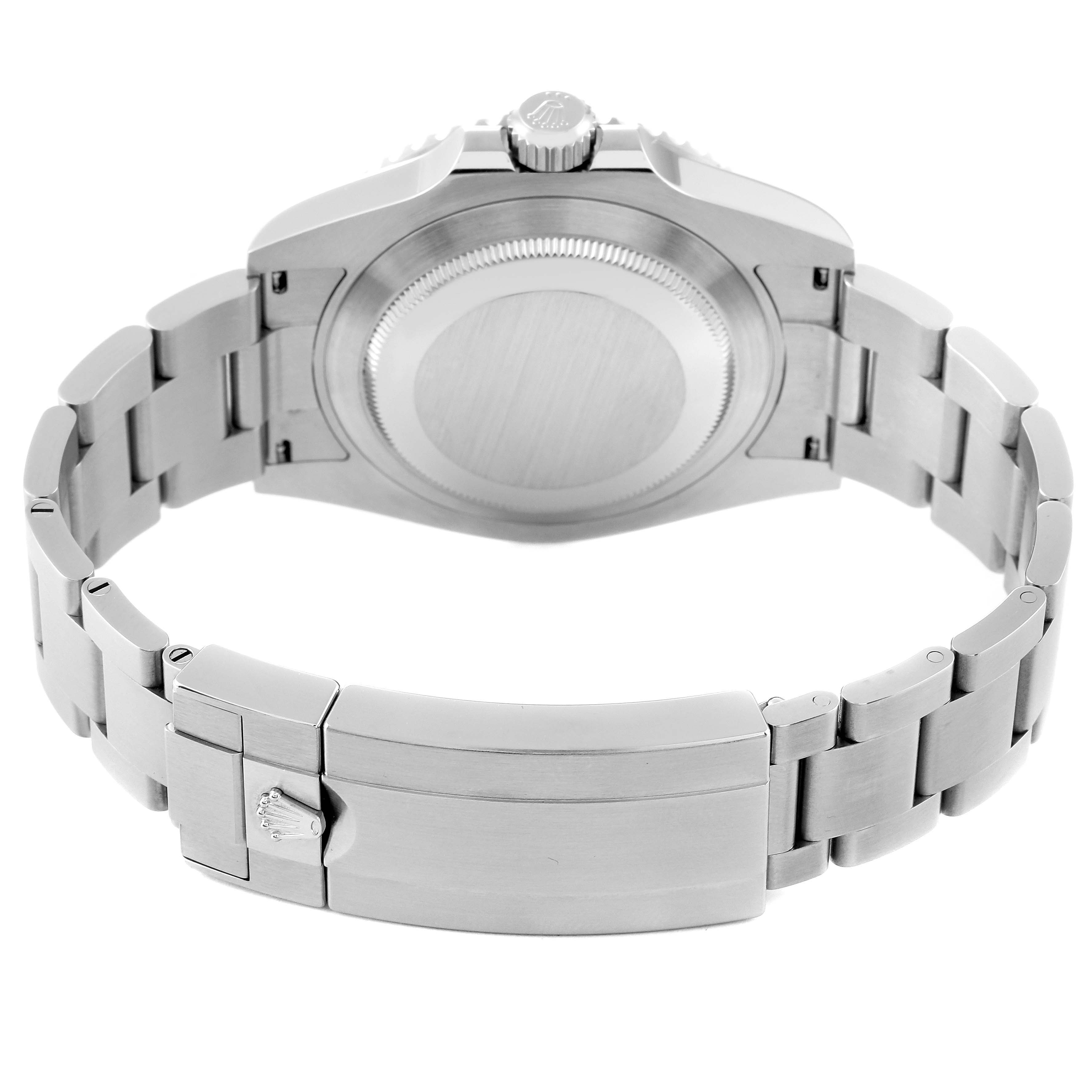 The image shows the back case and bracelet of the Rolex Submariner 124060 Men's Stainless Steel Black Dial 124060 Men's Stainless Steel Black Dial watch from a rear angle.