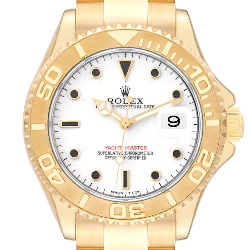 Photo of Rolex Yachtmaster 40mm Yellow Gold White Dial Mens Watch 16628