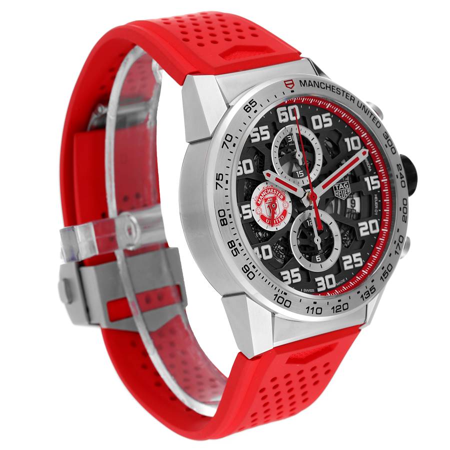 TAG Heuer Carrera Manchester United Limited Edition Steel Mens Watch CAR201M Box Card SwissWatchExpo