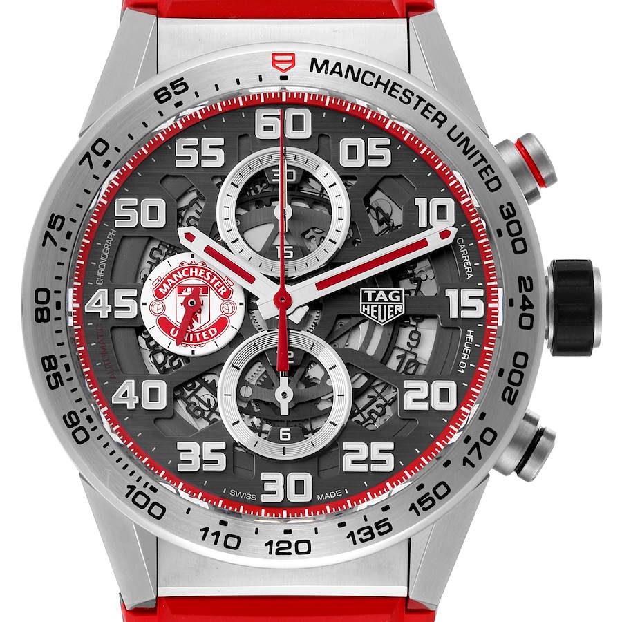 TAG Heuer Carrera Manchester United Limited Edition Steel Mens Watch CAR201M Box Card SwissWatchExpo