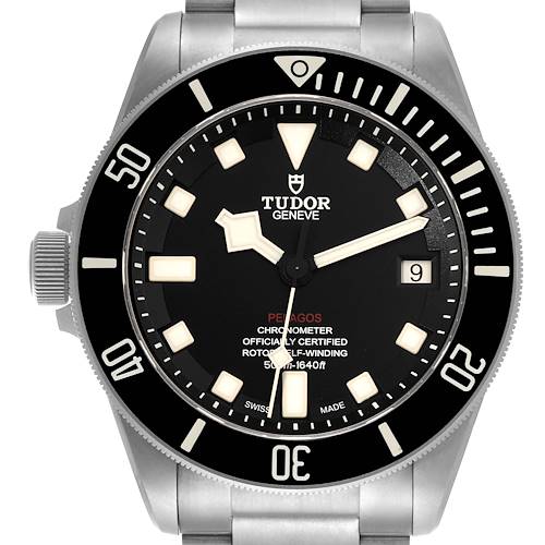 Photo of Tudor Pelagos 42mm LHD Titanium Steel Mens Watch 25610 Box Card