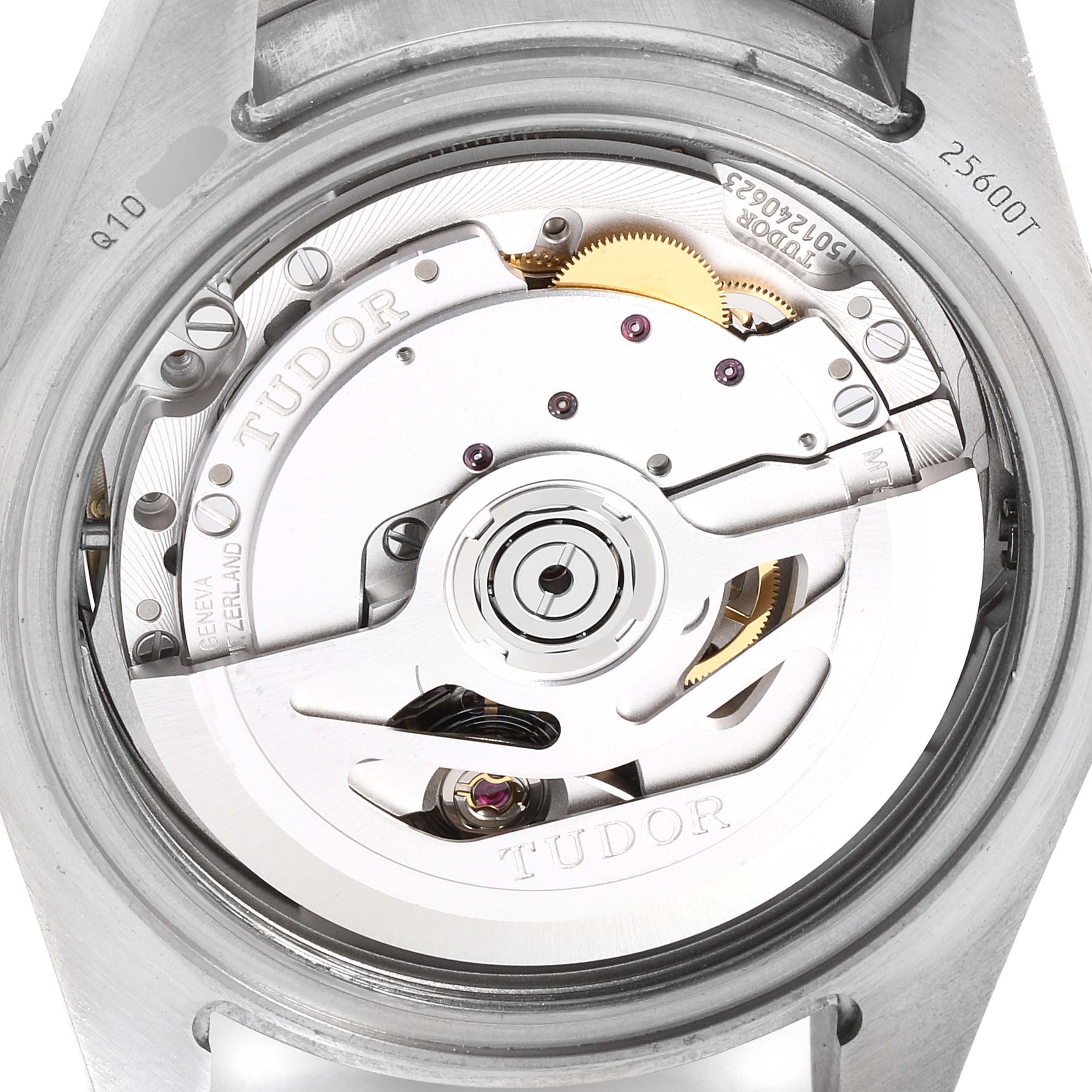 This is an image of the Tudor Pelagos 25500TN Men's Titanium Black Dial 25500TN Men's Titanium Black Dial watch viewed from the back, showcasing the movement and internal mechanics.