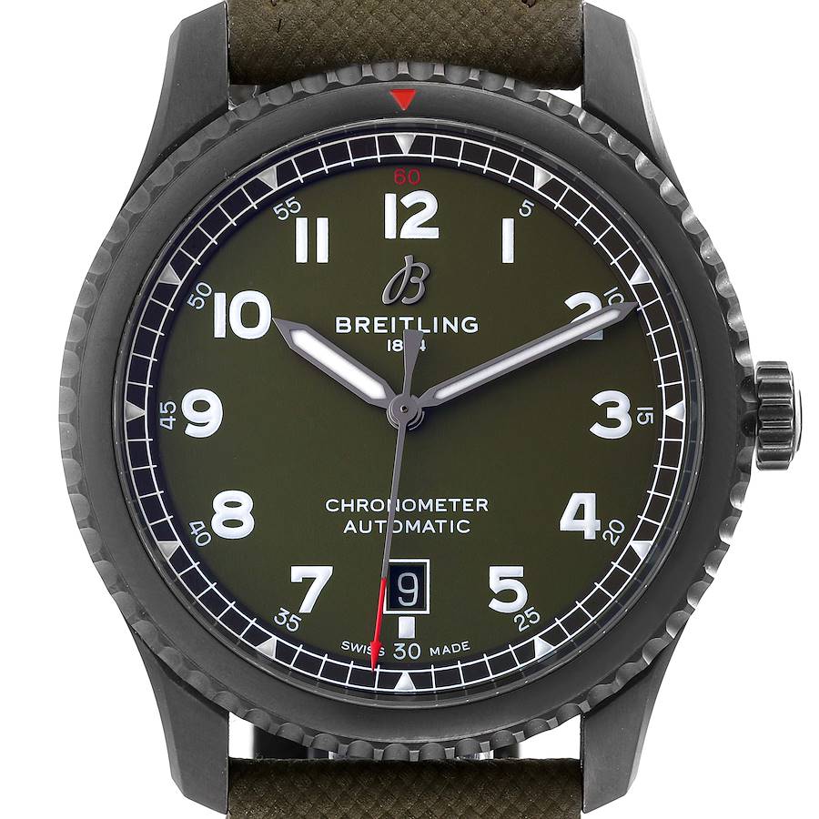 Breitling Aviator 8 Curtiss Warhawk Black Steel Watch A17315 Box Papers SwissWatchExpo