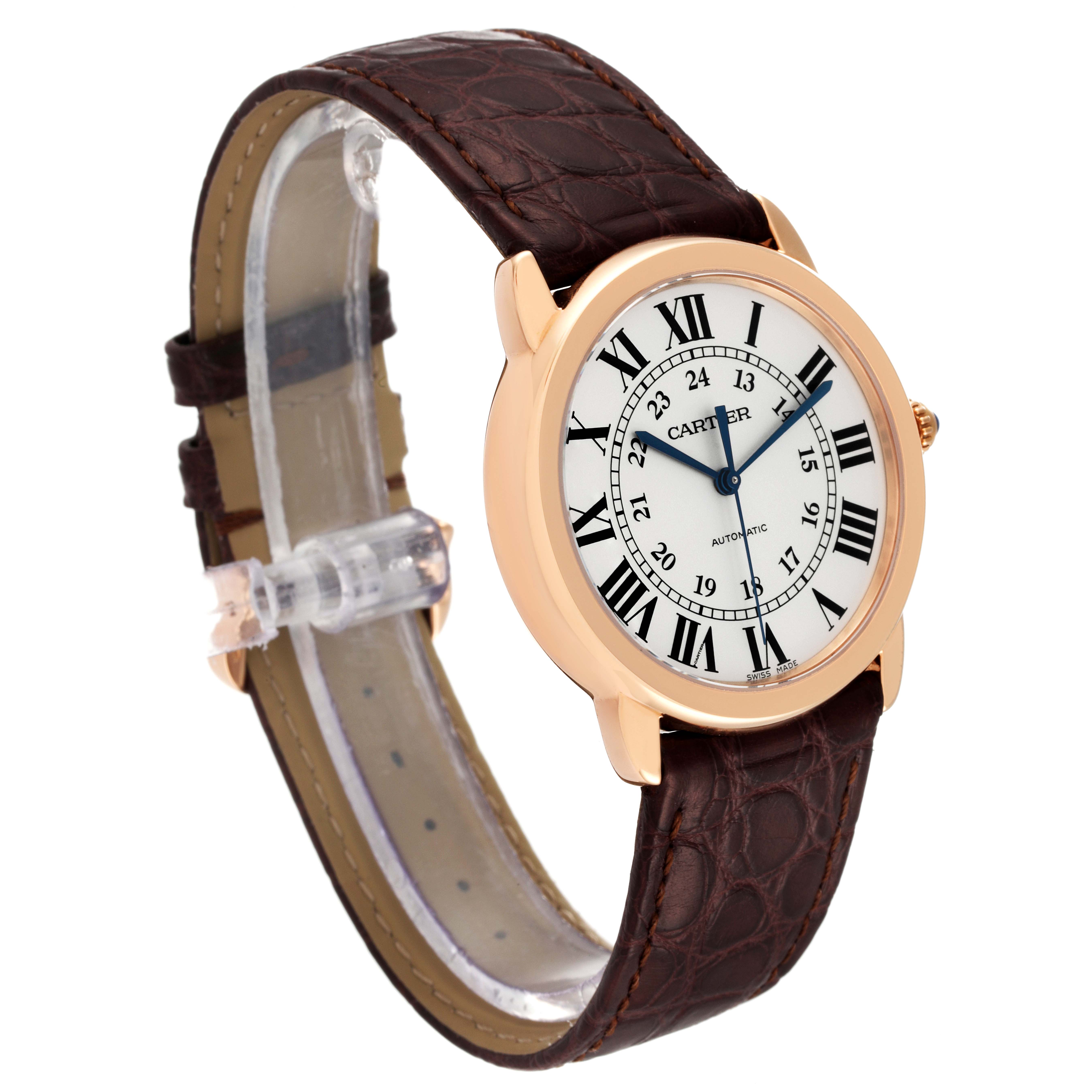 Cartier Ronde Solo 36mm Rose Gold Steel Automatic Mens Watch W2RN0008 ...