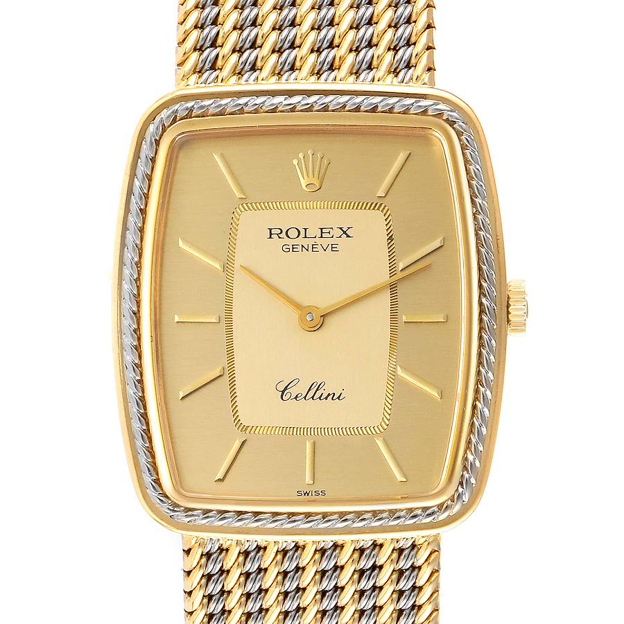 Rolex Cellini 18k Yellow White Gold Champagne Dial Unisex Watch 4340 SwissWatchExpo