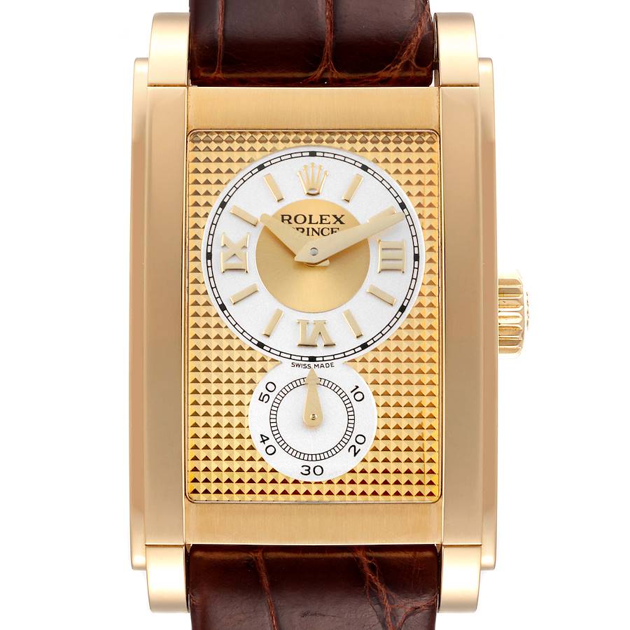Rolex Cellini Prince Yellow Gold Champagne Dial Mens Watch 5440 Box Card SwissWatchExpo