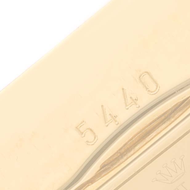 The image shows a close-up of the Rolex Cellini 5440/8 Men's Yellow Gold Champagne Dial 5440/8 Men's Yellow Gold Champagne Dial model's case, displaying the model number "5440" and part of the Rolex crown logo.