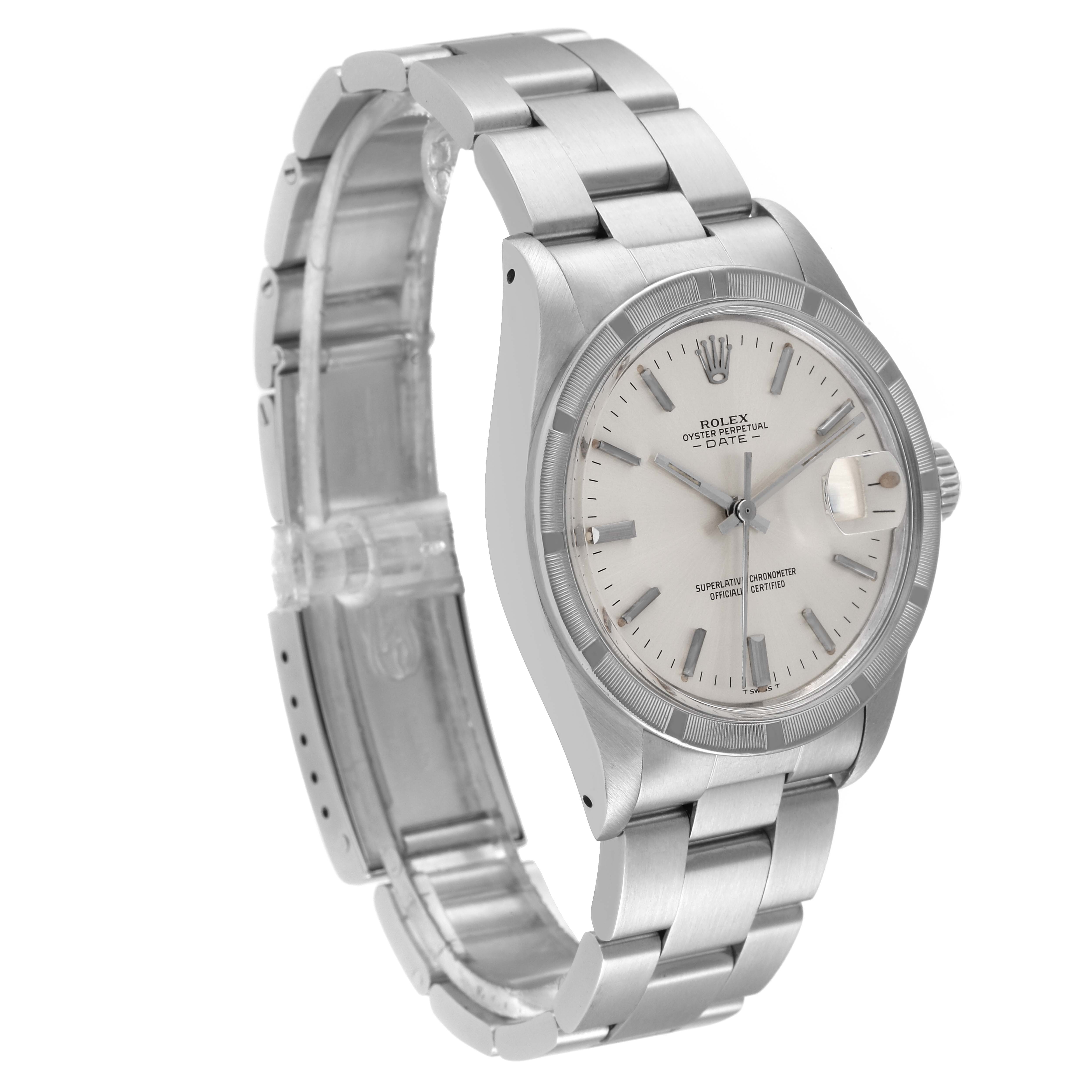 The Rolex Vintage Collection 1501 Men's Stainless Steel Silver Dial 1501 Men's Stainless Steel Silver Dial model watch is shown at a three-quarter angle, highlighting its face, bezel, and bracelet.