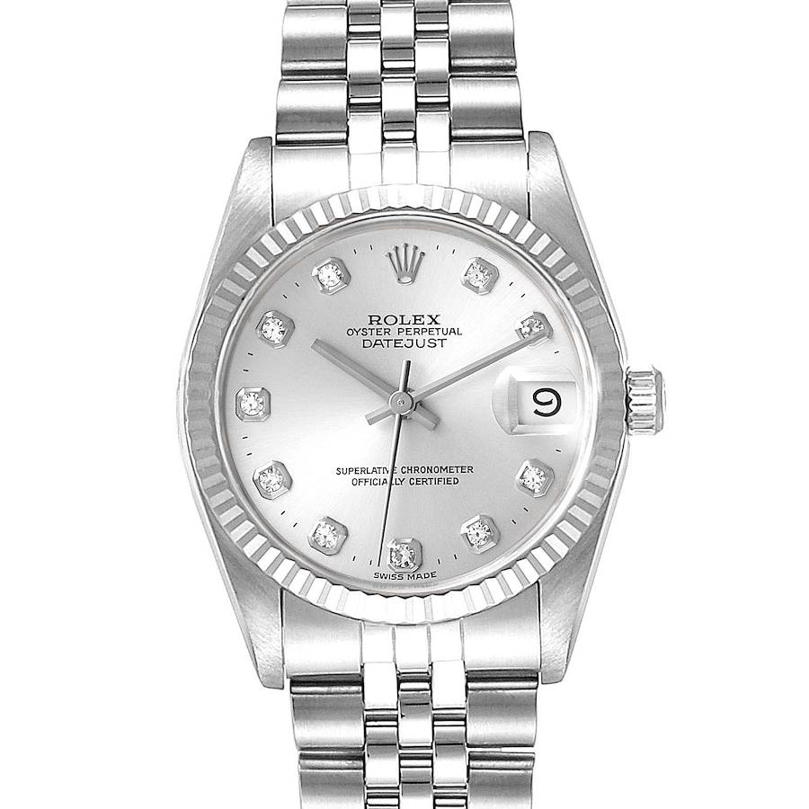 NOT FOR SALE -- Rolex Datejust Midsize Steel White Gold Diamond Dial Ladies Watch 68274 -- PARTIAL PAYMENT SwissWatchExpo