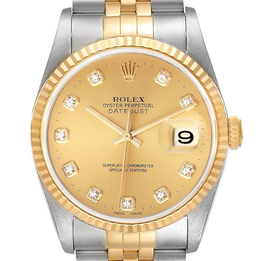 NOT FOR SALE Rolex Datejust Steel Yellow Gold Diamond Dial Mens Watch 16233 PARTIAL PAYMENT SwissWatchExpo