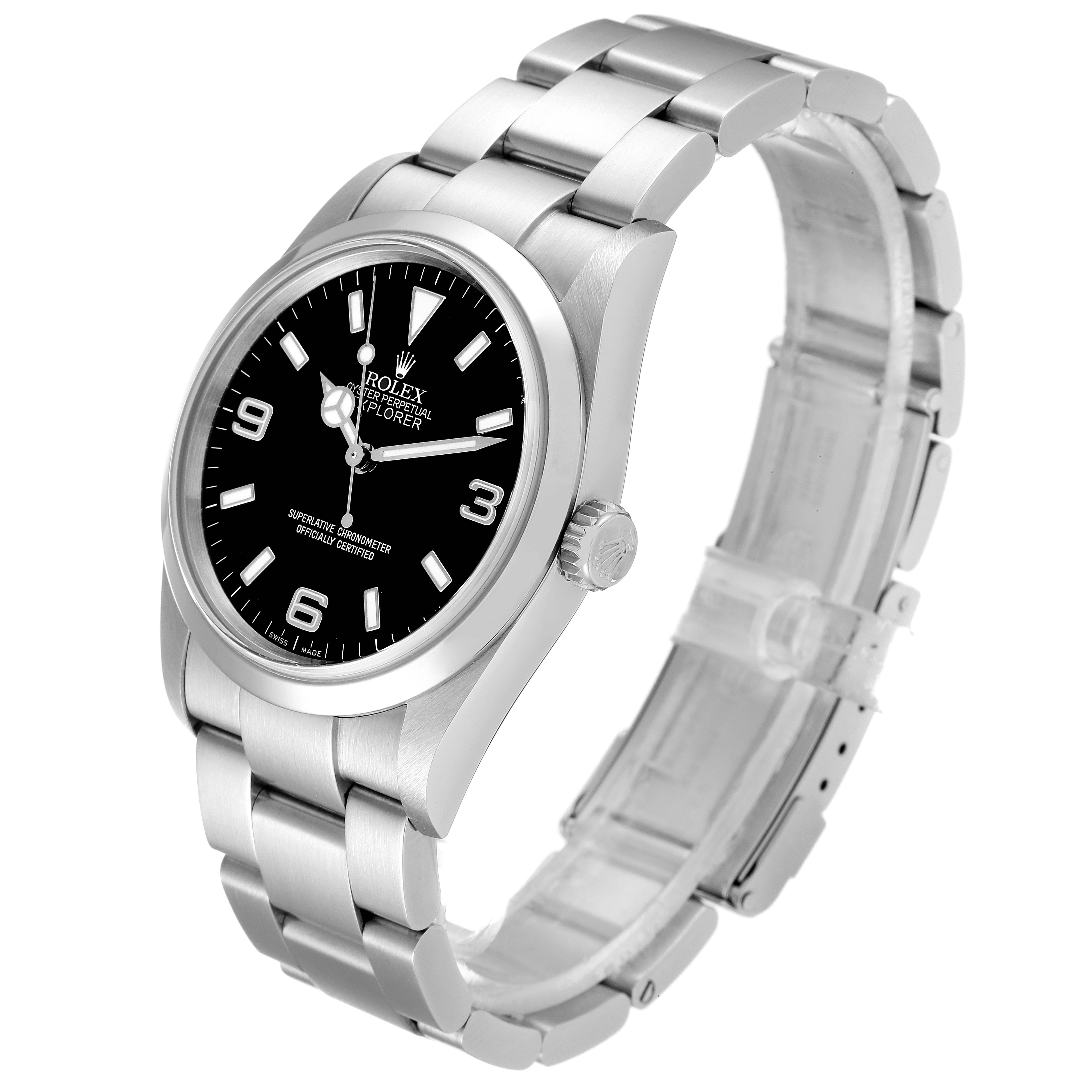 Rolex Explorer I Black Dial Stainless Steel Mens Watch 114270 Box Card ...