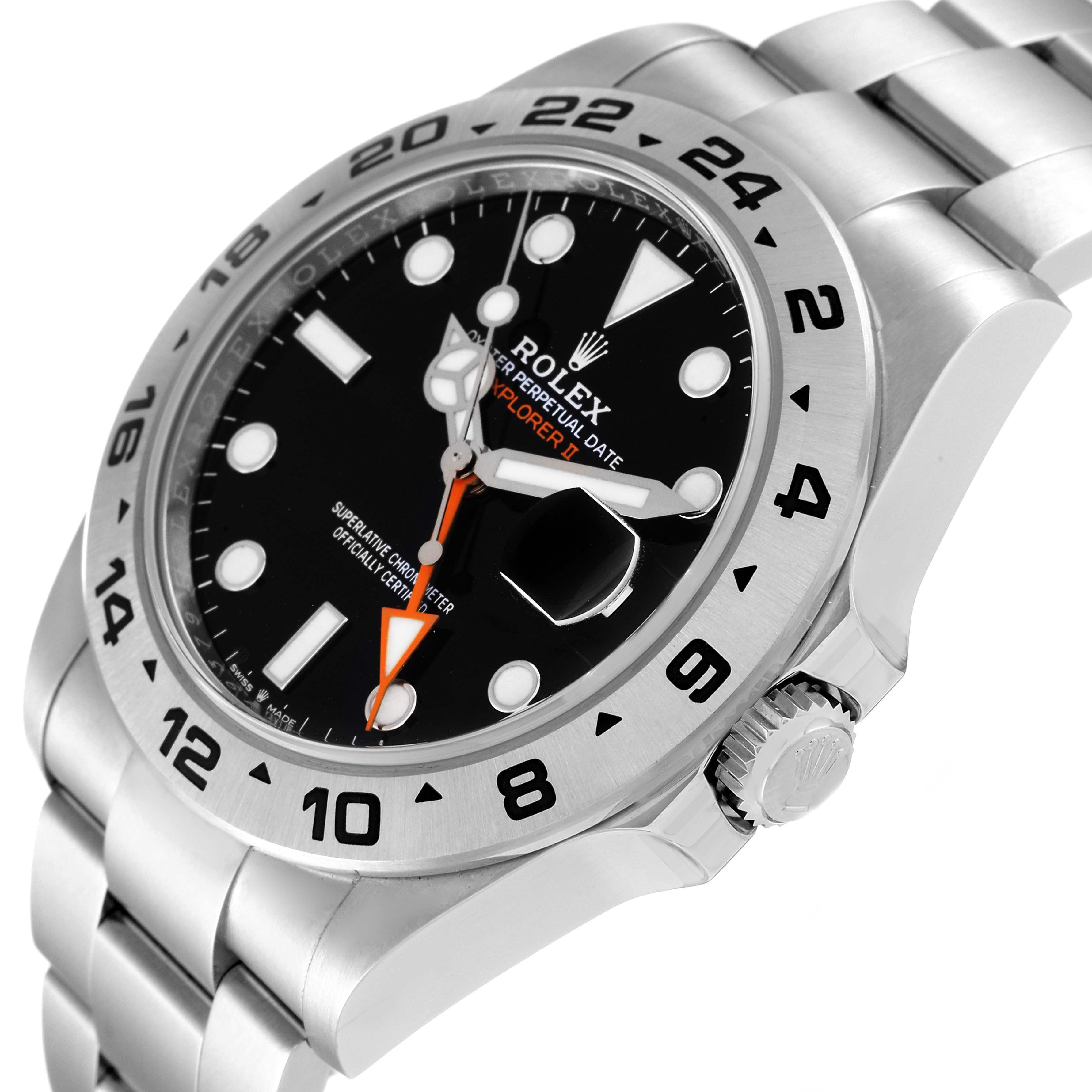 The image shows a close-up angled view of a Rolex Explorer 226570 Men's Stainless Steel Black Dial 226570 Men's Stainless Steel Black Dial watch, featuring the dial, bezel, crown, and part of the bracelet.