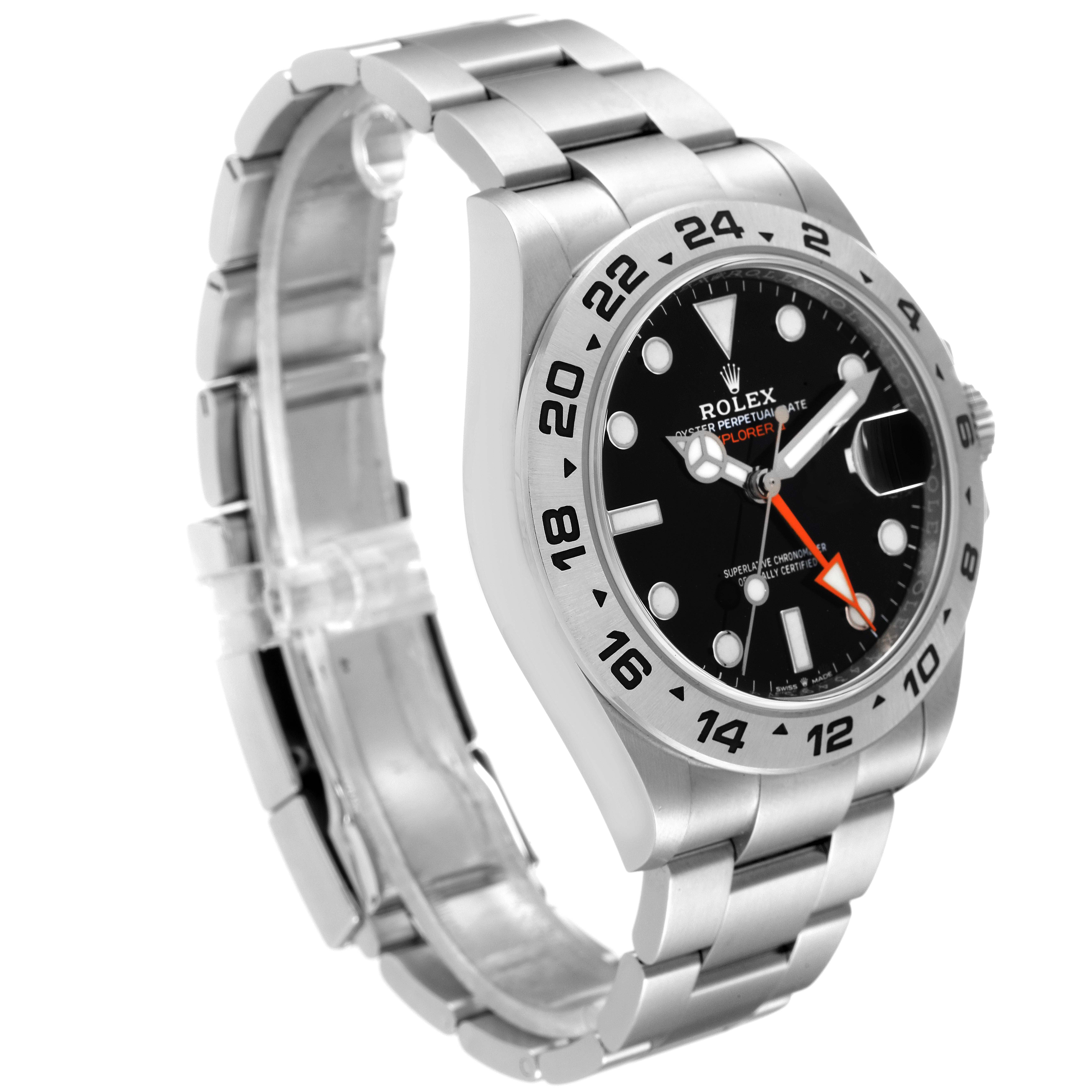 The image shows a Rolex Explorer 226570 Men's Stainless Steel Black Dial 226570 Men's Stainless Steel Black Dial model watch at a three-quarter angle, displaying the dial, bezel, and bracelet.