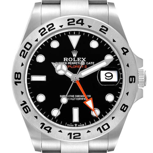 Photo of Rolex Explorer II 42 Black Dial Orange Hand Steel Mens Watch 226570 Unworn