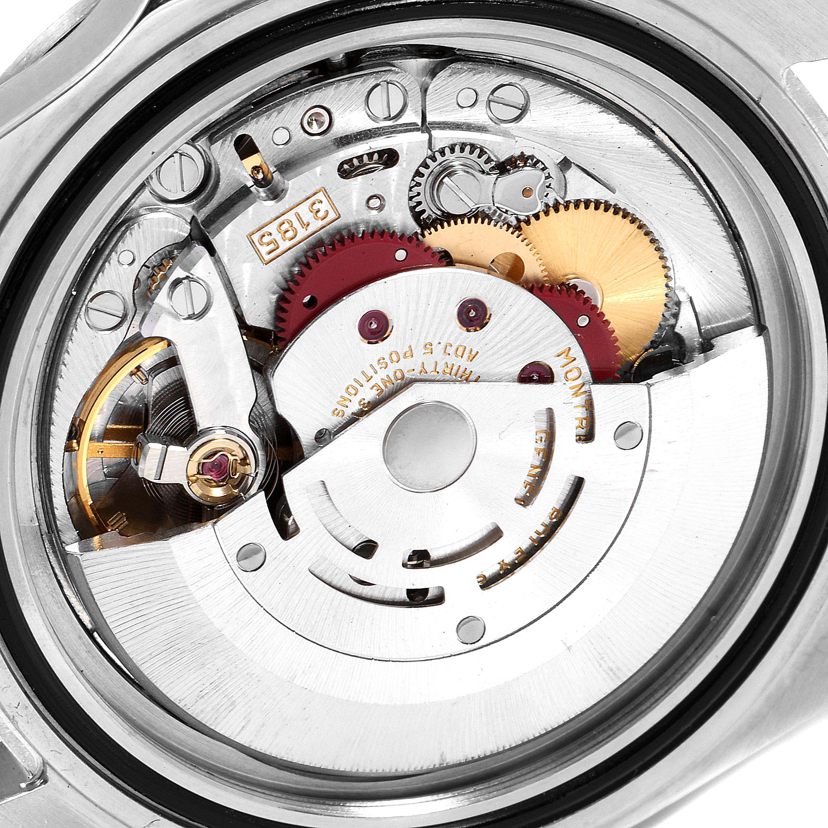 The image shows the internal mechanical movement components of the Rolex Explorer 16570 Men
s Stainless Steel Black Dial 16570 Men
s Stainless Steel Black Dial watch.