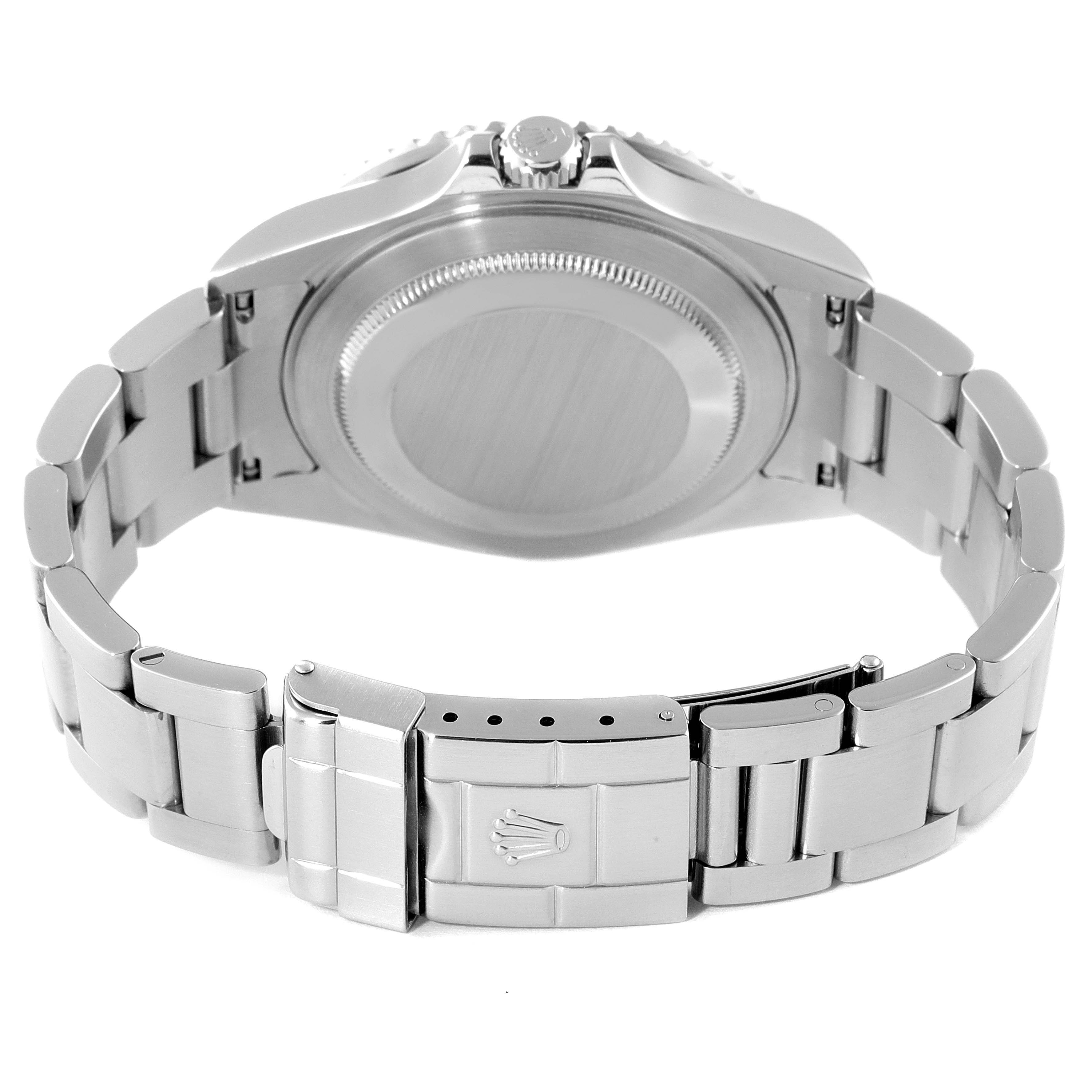 This image shows the back view of a Rolex GMT-Master 16710 Men's Stainless Steel Black Dial 16710 Men's Stainless Steel Black Dial watch, highlighting the bracelet and clasp.