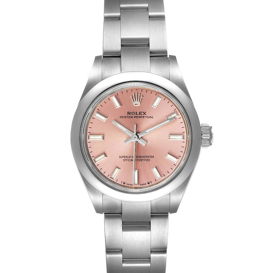 Rolex Oyster Perpetual Pink Dial Steel Ladies Watch 276200 Unworn SwissWatchExpo