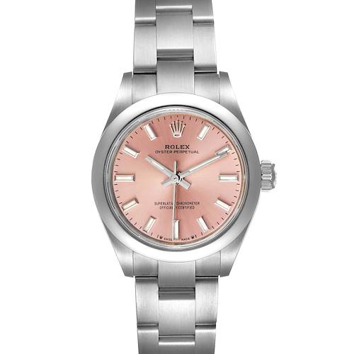Photo of Rolex Oyster Perpetual Pink Dial Steel Ladies Watch 276200 Unworn
