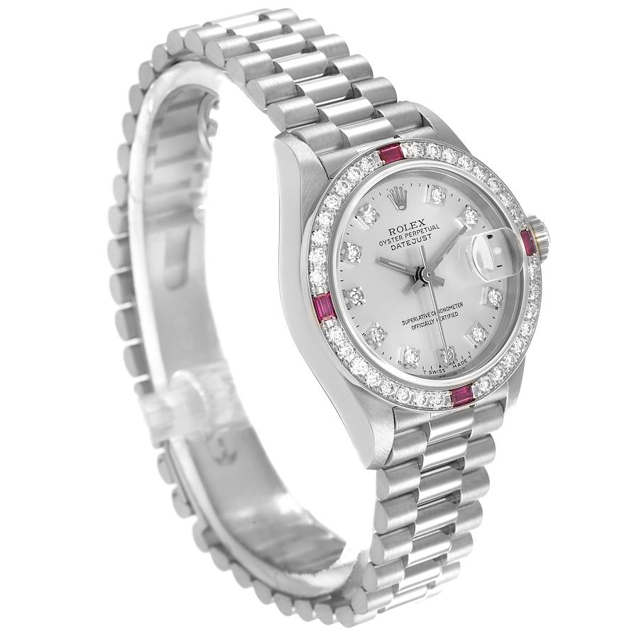 Sale! Rolex 18k White Gold w/ Ruby + Diamond Bezel Rolex President White Gold 69069 | SwissWatchExpo main image 4