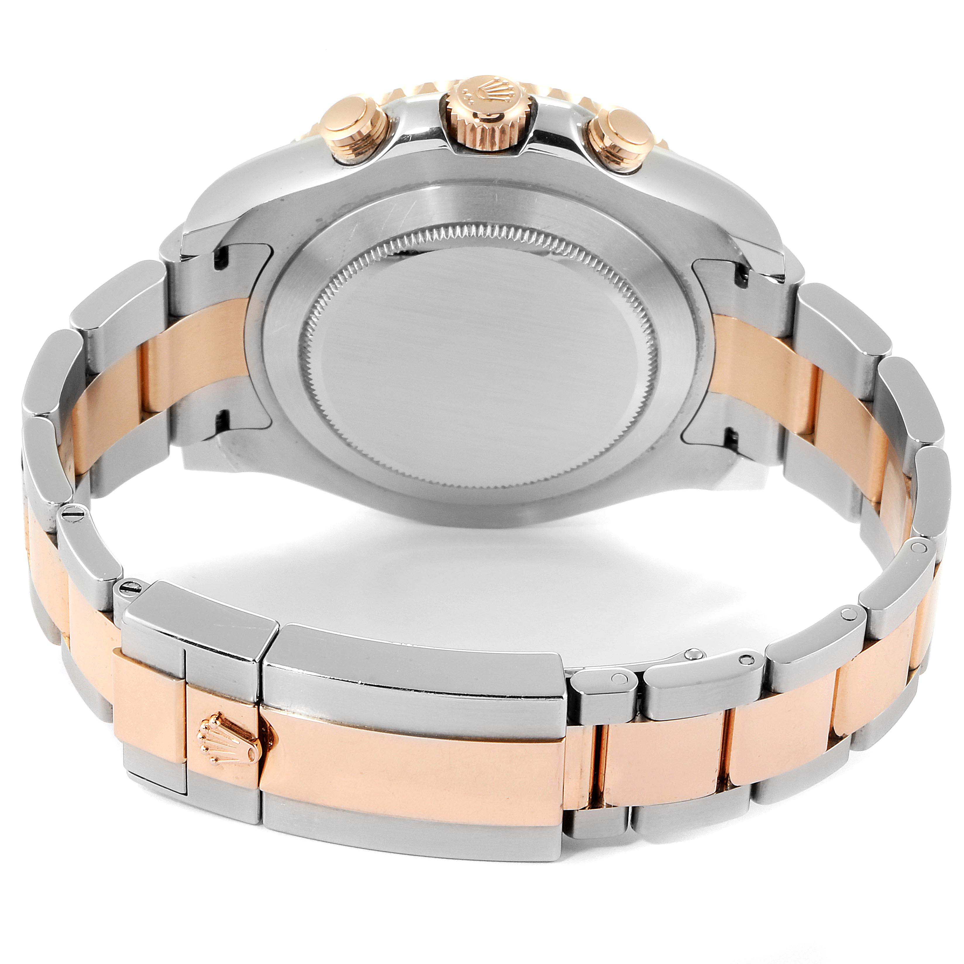 The image shows the back view of a Rolex Yacht-Master 116681 Men's Steel and Gold (two tone) White Dial 116681 Men's Steel and Gold (two tone) White Dial watch, highlighting its two-tone bracelet, case back, and clasp.