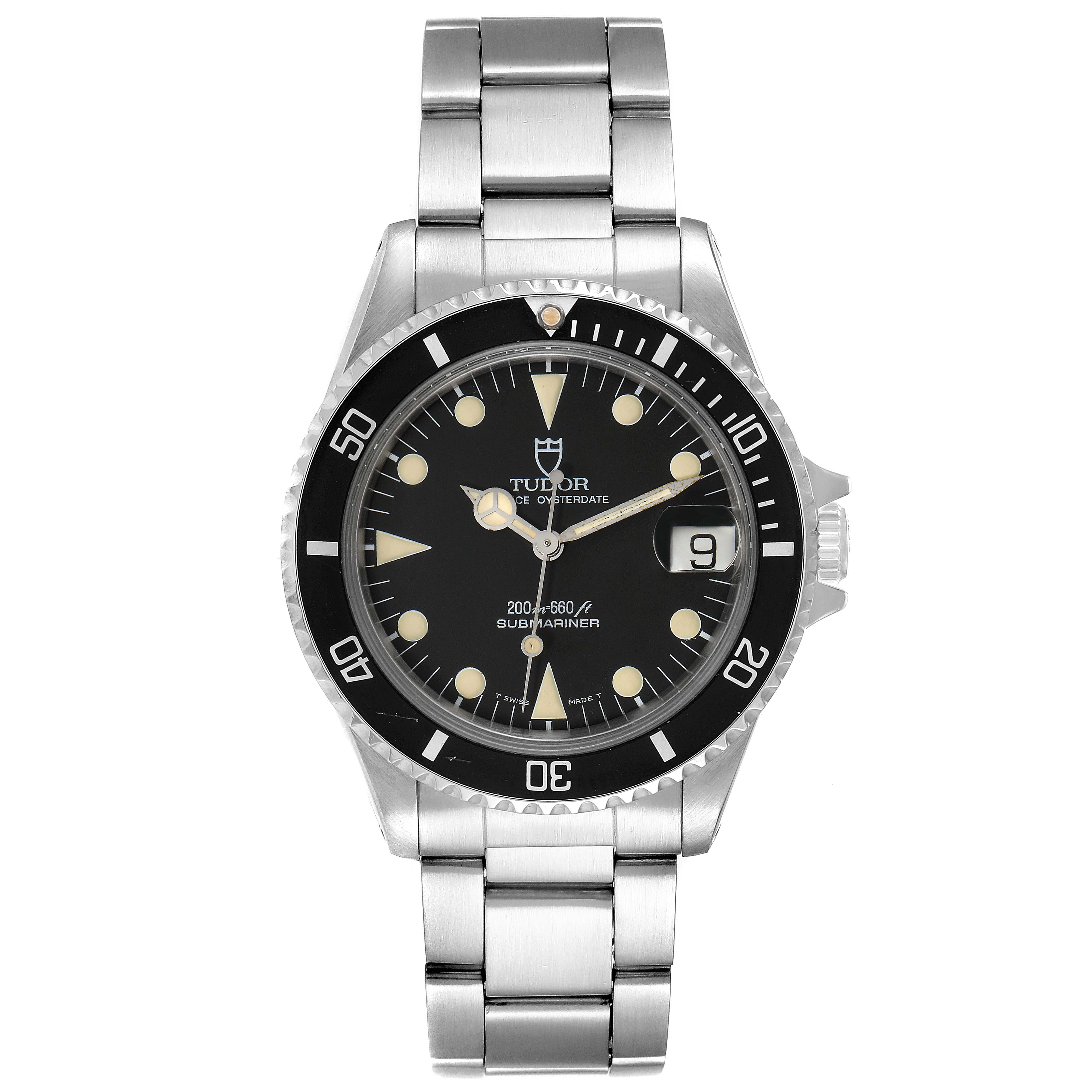 Tudor Submariner Prince Midsize Date Black Dial Steel Watch 75090 ...
