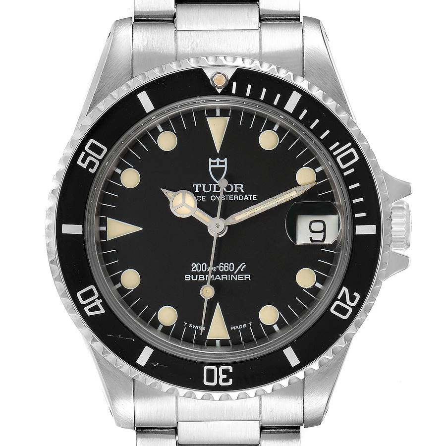 Tudor Submariner Prince Midsize Date Black Dial Steel  Watch 75090 SwissWatchExpo
