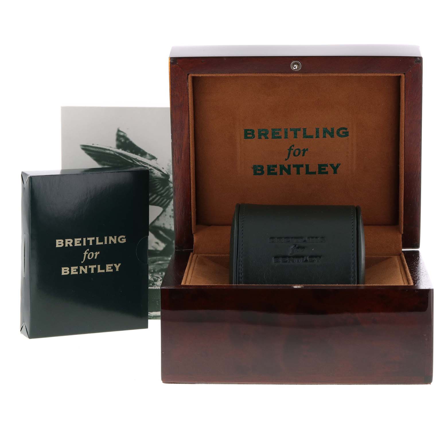 The image shows the packaging and presentation box for the Breitling Bentley P19362 Men's Stainless Steel Mother of Pearl Dial P19362 Men's Stainless Steel Mother of Pearl Dial model.