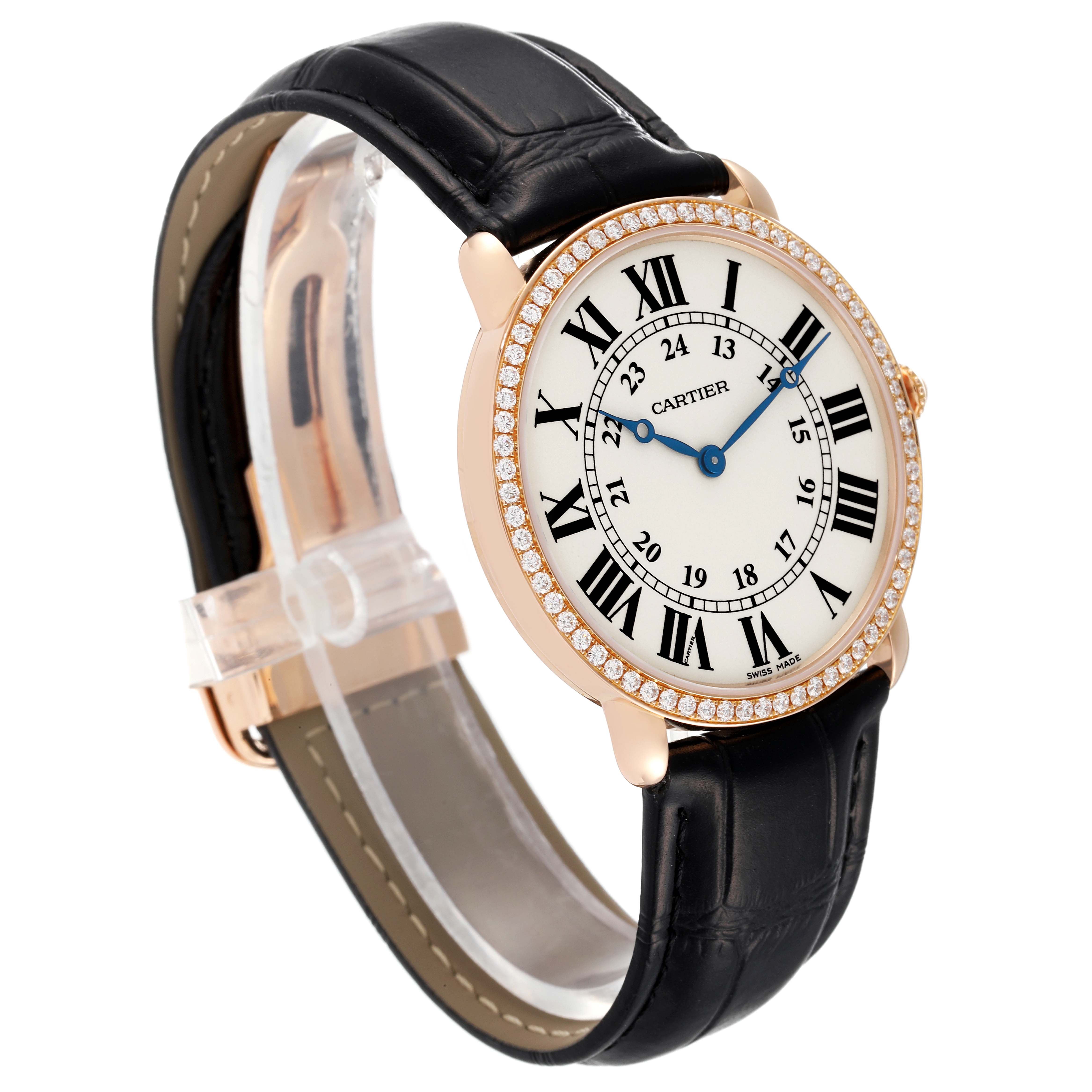 Cartier Ronde Louis Rose Gold Diamond Mens Watch WR000651 | SwissWatchExpo