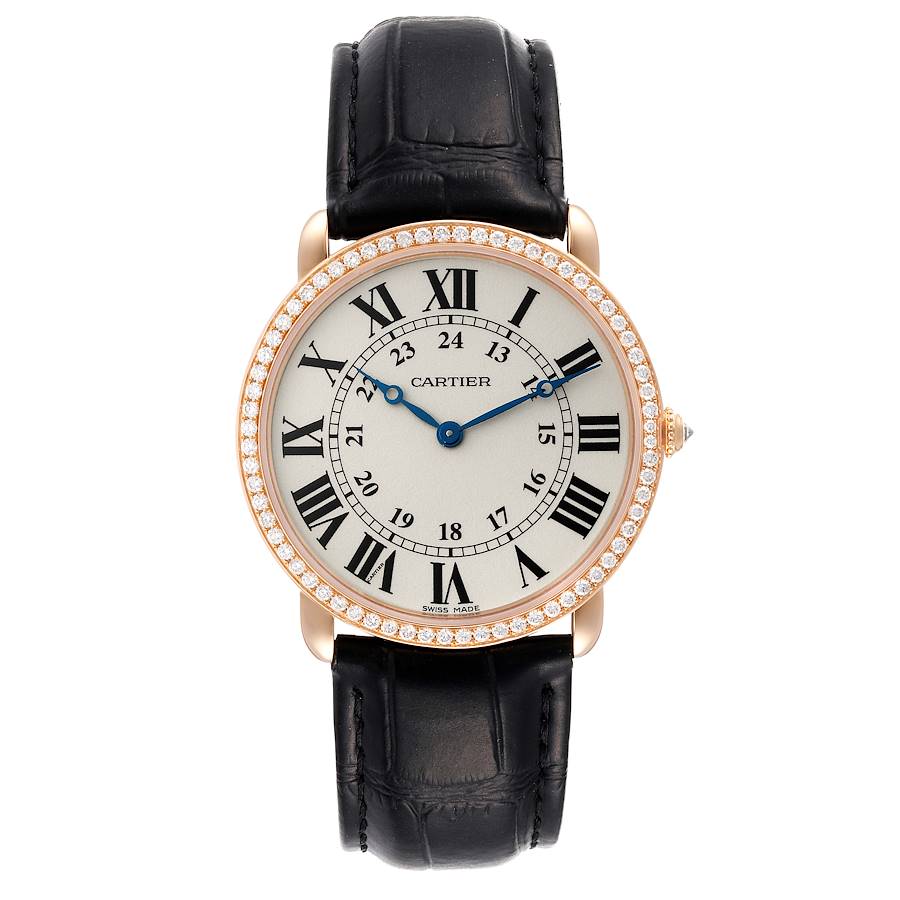 Cartier Ronde Louis Rose Gold Diamond Mens Watch WR000651 | SwissWatchExpo