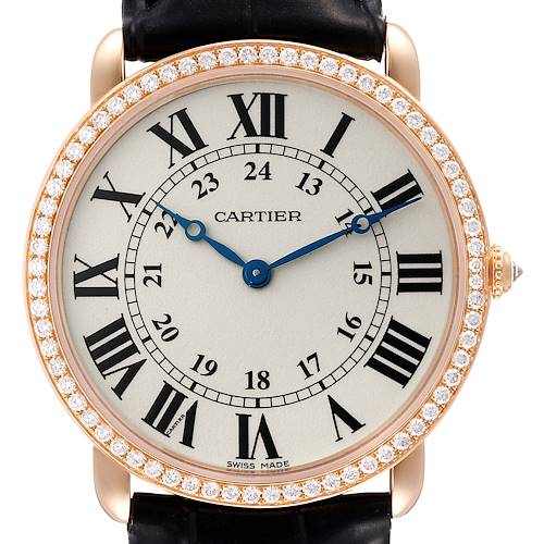 Photo of Cartier Ronde Louis Rose Gold Diamond Mens Watch WR000551