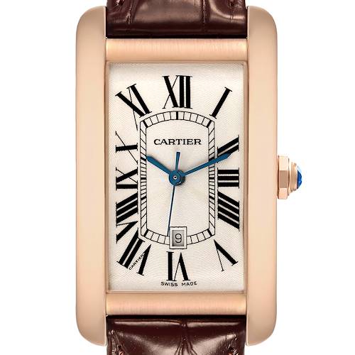 Photo of Cartier Tank Americaine Large Rose Gold Mens Watch W2609156