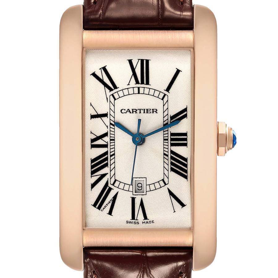 Cartier Tank Americaine Large Rose Gold Mens Watch W2609156 SwissWatchExpo