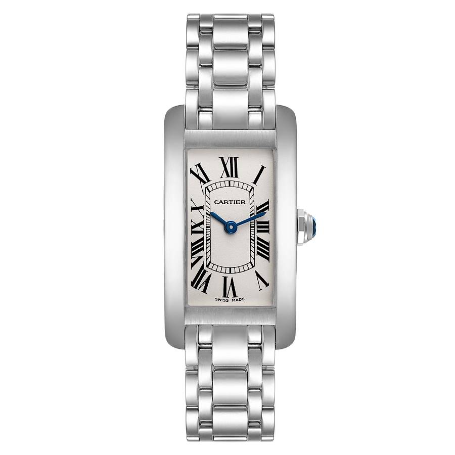 Cartier Tank Americaine Silver Dial White Gold Ladies Watch