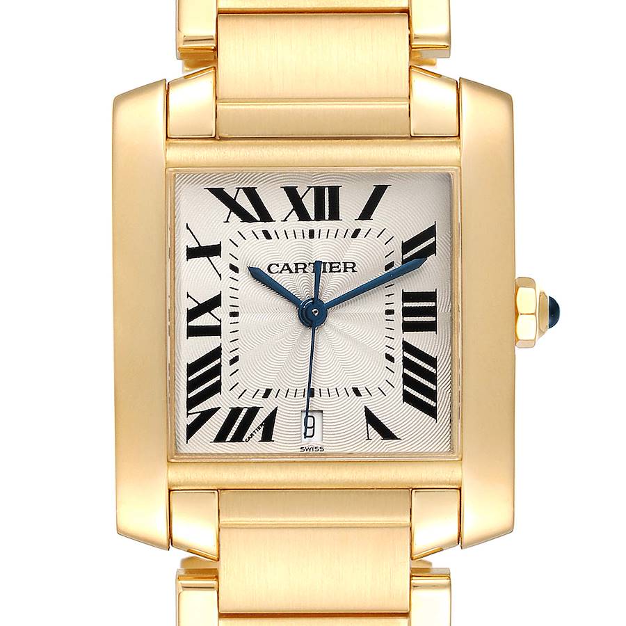 Cartier Tank Francaise Large Yellow Gold Automatic Unisex Watch W50001R2 SwissWatchExpo