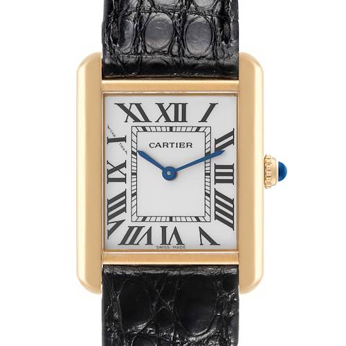 Photo of Cartier Tank Solo Yellow Gold Steel Silver Dial Ladies Watch W5200002