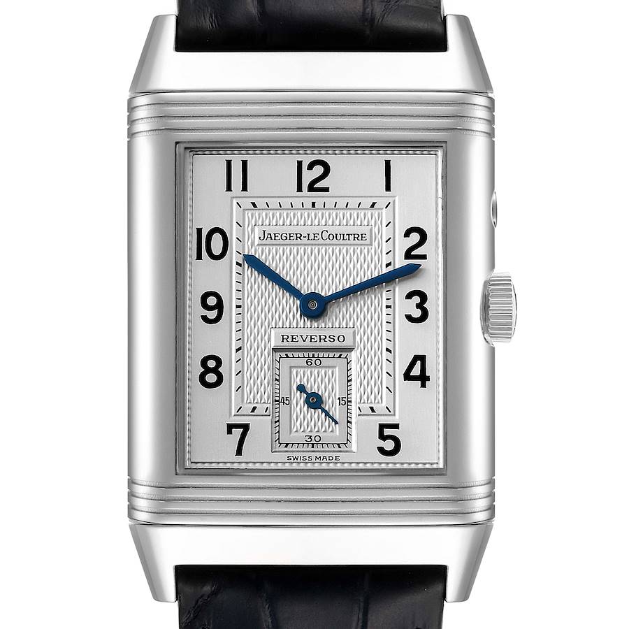 Jaeger LeCoultre Reverso Duo Day Night Steel Watch 270.8.54 Q270854 Box Papers SwissWatchExpo