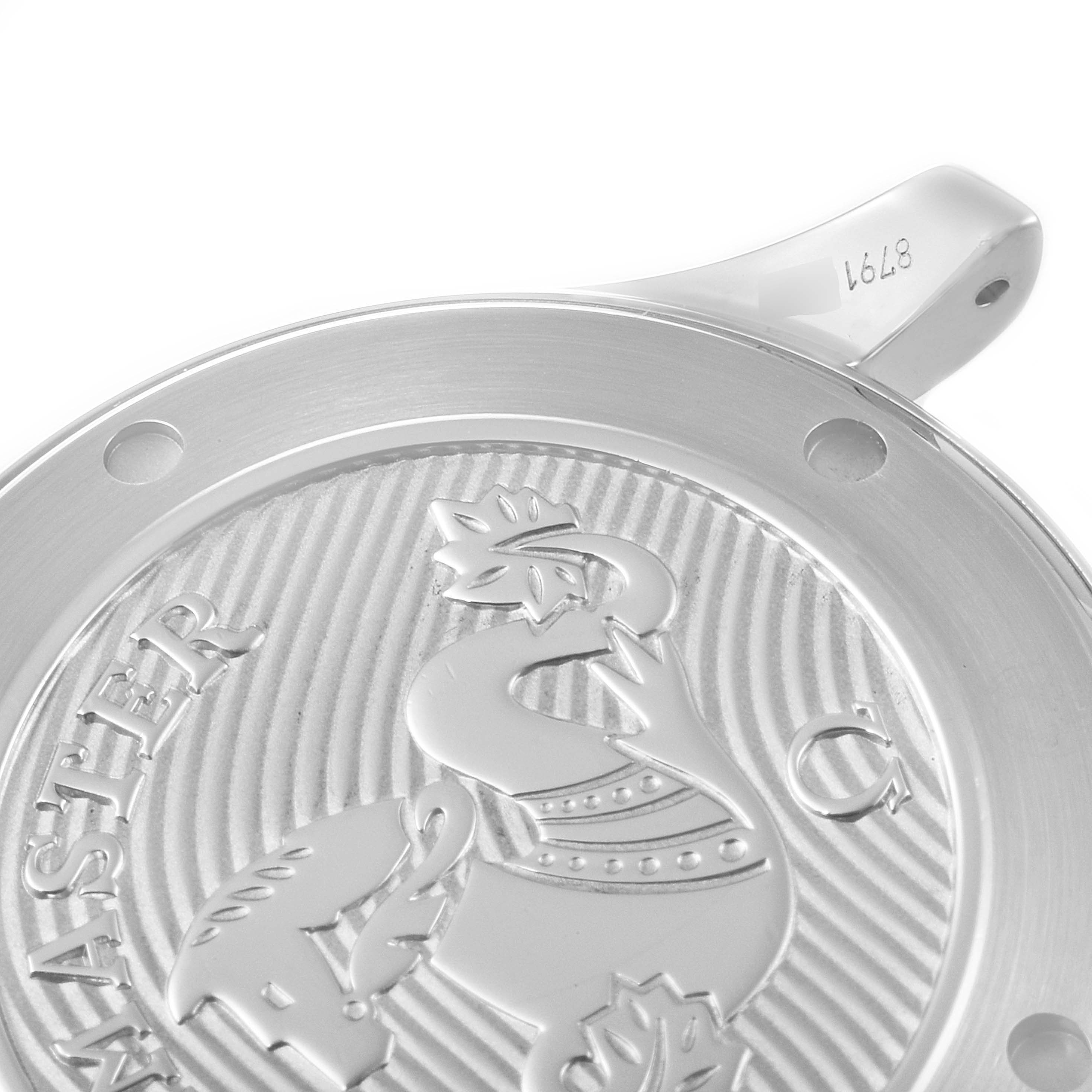 This image shows a close-up of the case back of the Omega Seamaster 212.30.41.20.01.003 Men
s Stainless Steel Black Dial 212.30.41.20.01.003 Men
s Stainless Steel Black Dial watch.