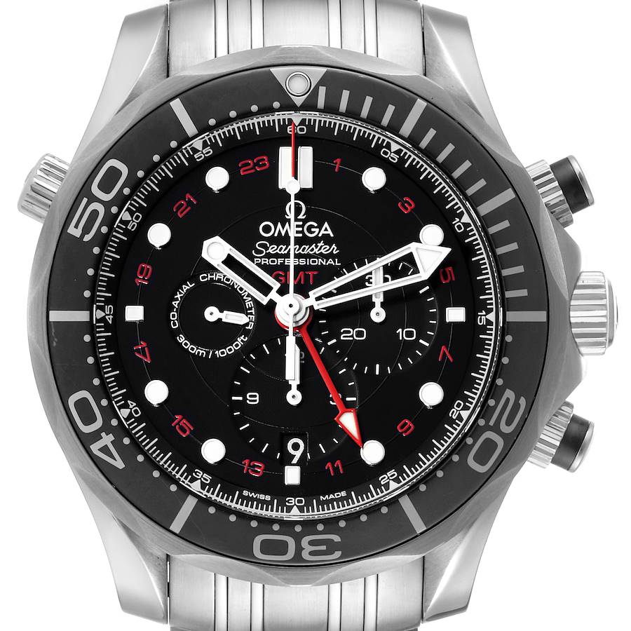 Omega Seamaster Diver GMT Steel Mens Watch 212.30.44.52.01.001 Box Card SwissWatchExpo